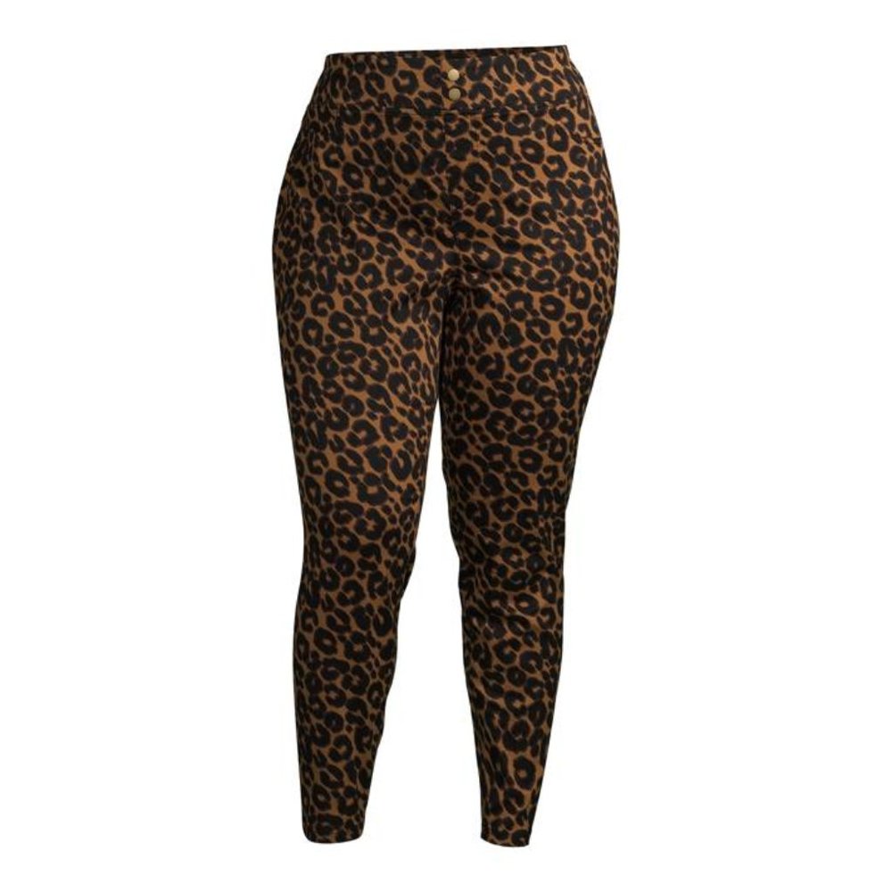 🆕 Terra & Sky Super Soft Leopard Animal Print Mid Rise Jeggings Women Plus Size